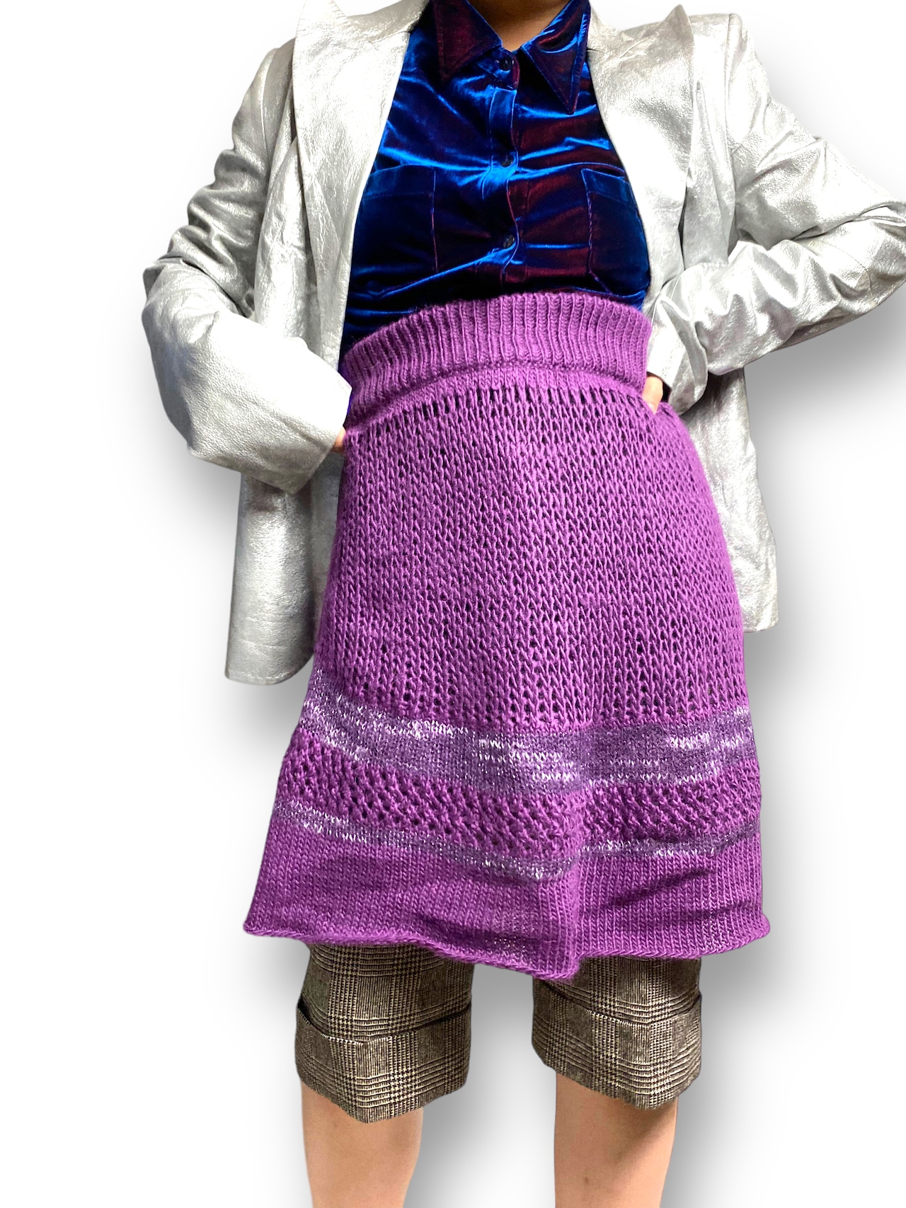 Knit mini skirt