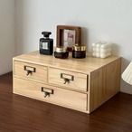 小物収納棚 小物収納ケース 木製 ３グリット デスク収納 収納ケース 引き出し ヴィンテージ おしゃれ 北欧