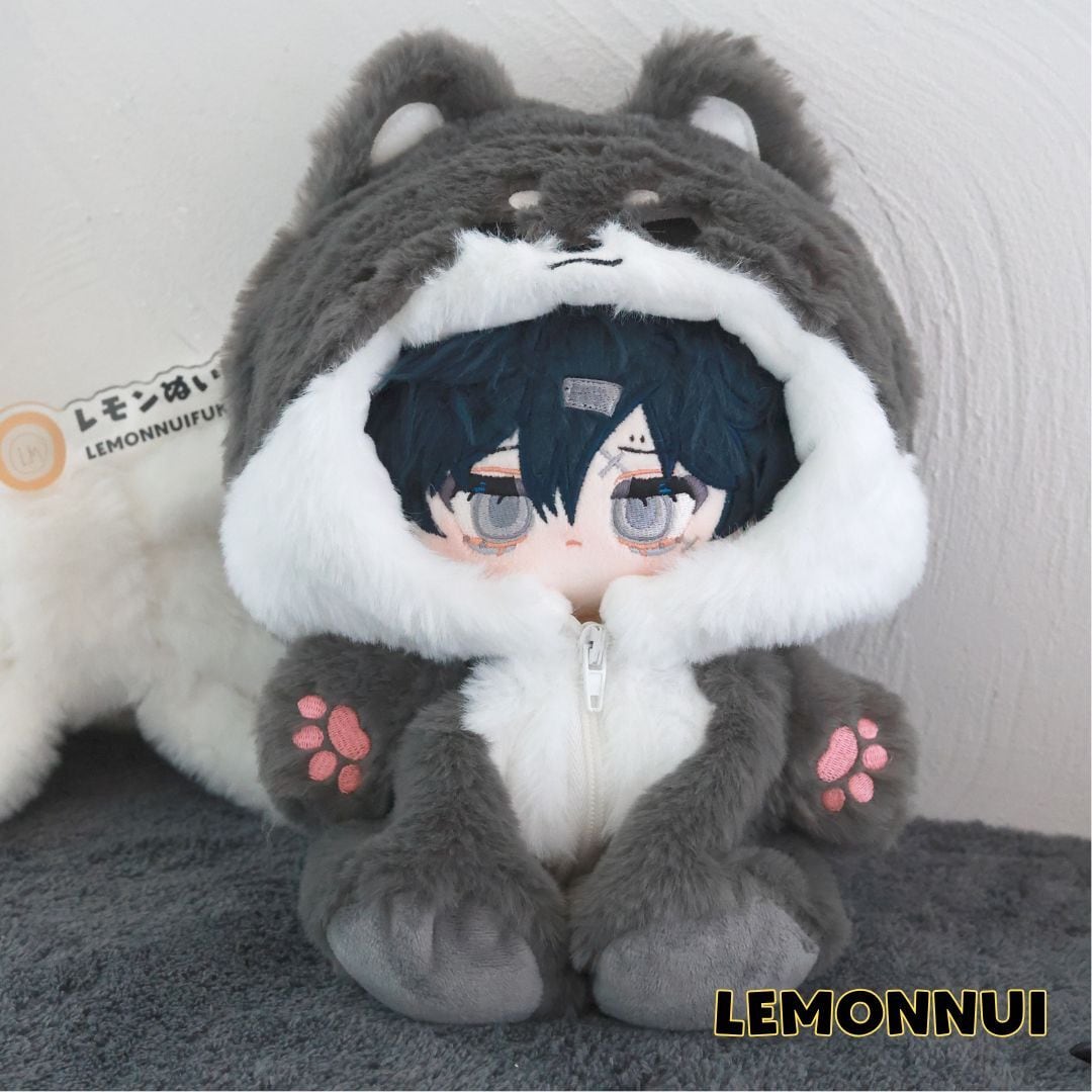 20cm 着せ替え ぬいぐるみ服 ちびぬい もこもこ オオカミ 推し活 推し