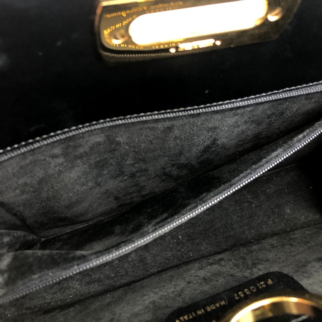Salvatore Ferragamo サルヴァトーレ フェラガモ ショルダーバッグ ブラック ガンチーニ リザード型押し チェーン vintage ヴィンテージ オールド ts53dz