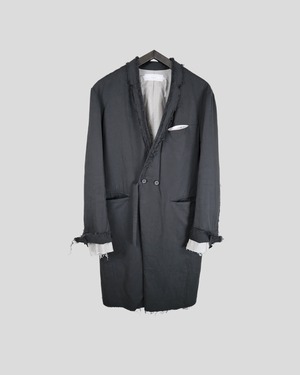 ASKYY / Y LAPEL LONG JACKET / DGRY