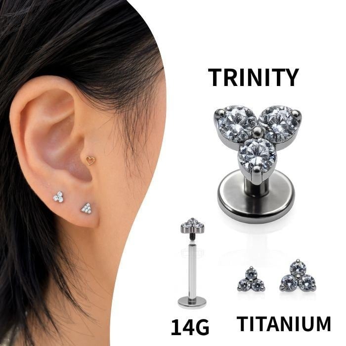 金属アレルギー対応 羽根ピアス 蛇ピアス 18G 16G 14G ゴールド チタン