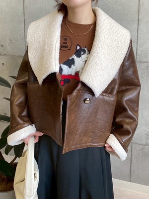 ロージー  Rosiee 裏ボアフェイクレザージャケット