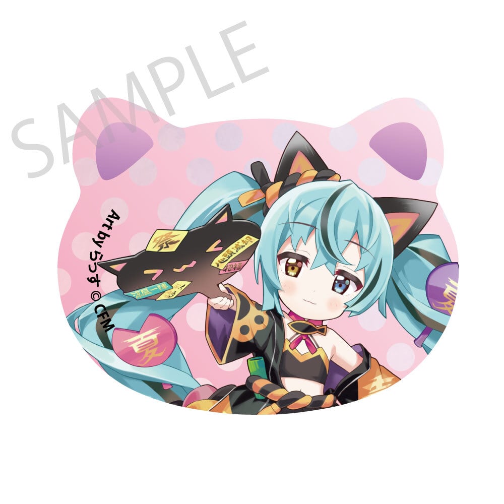 「初音ミク×招き猫×真夏の熊谷」猫型缶バッジ