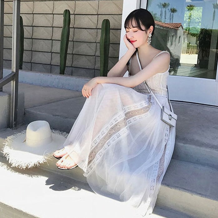 大人ガーリー レディース 総レース ワンピース オフショルダードレス 