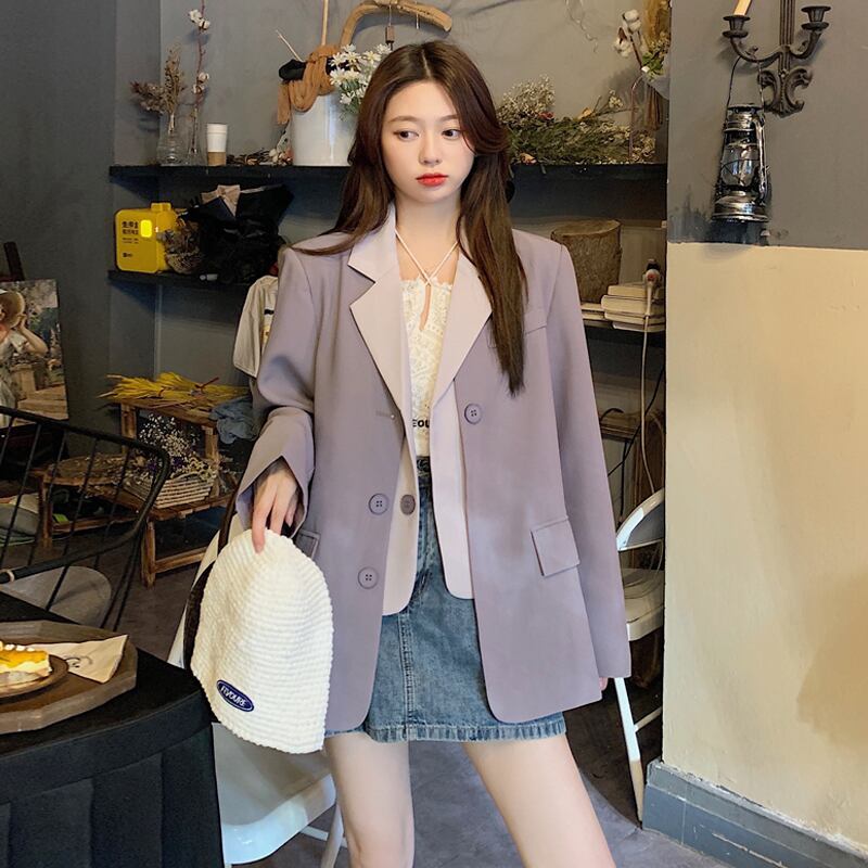 ジャケット スプリングオータム ストリート 春物 秋物 パープル 試着室5646220613