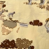 PAPAS パパス ISLAND 動物総柄 シルク100% 半袖シャツ サイズ 50/L /絹100% /イエローベージュ系/日本製