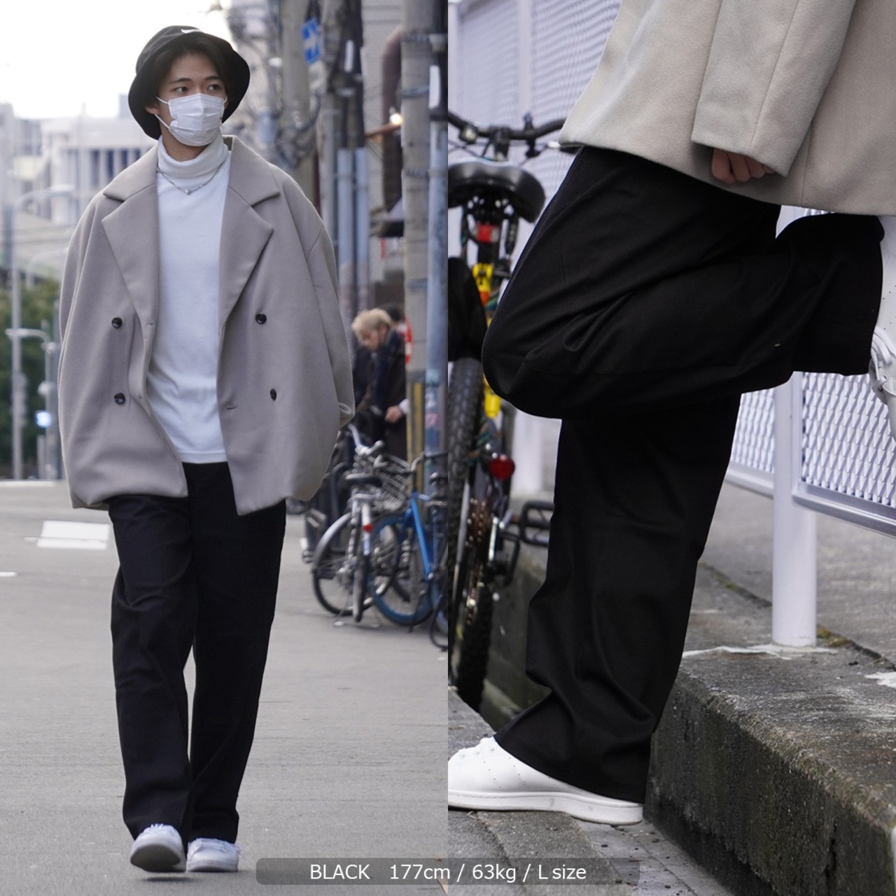 \SALE/◆ストレッチツイル カラーワイドパンツ◆ ku-53201