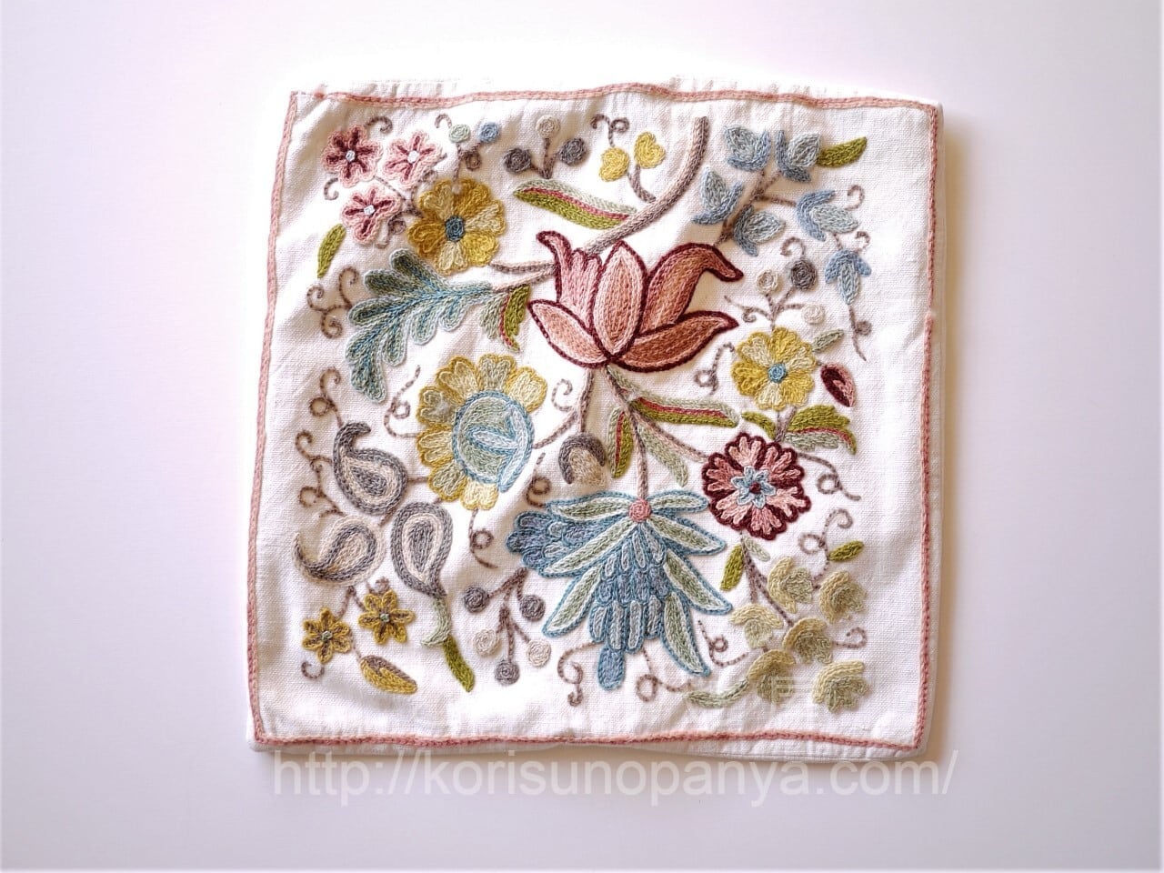 ヴィンテージ インド カシミール刺繍 クッションカバー