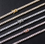【Ice80】Tennis Chain Necklace【Moissanite/2mm】