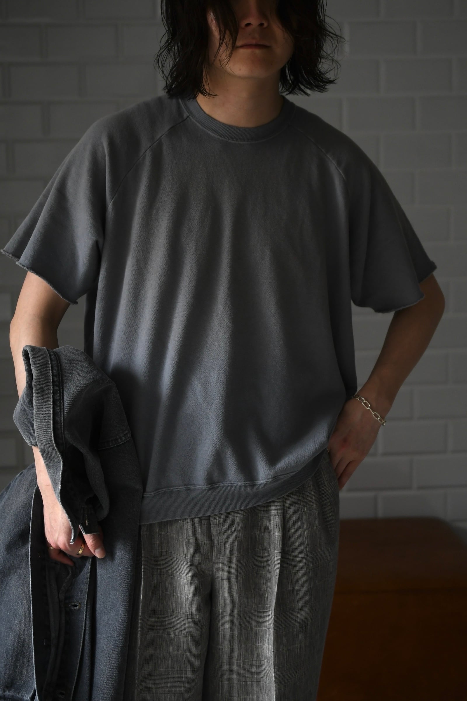 A.PRESSE / Vintage Light Weight S/S Sweatshirt (Gray) | nariwai