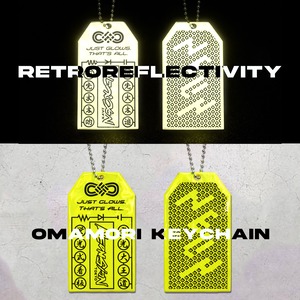 50個から　お守り型 再帰性反射チャーム（リフレクトチャーム）について