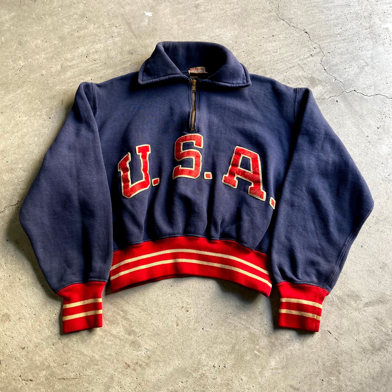 60s HALF ZIP VINTAGE SWEAT スウェットXL相当