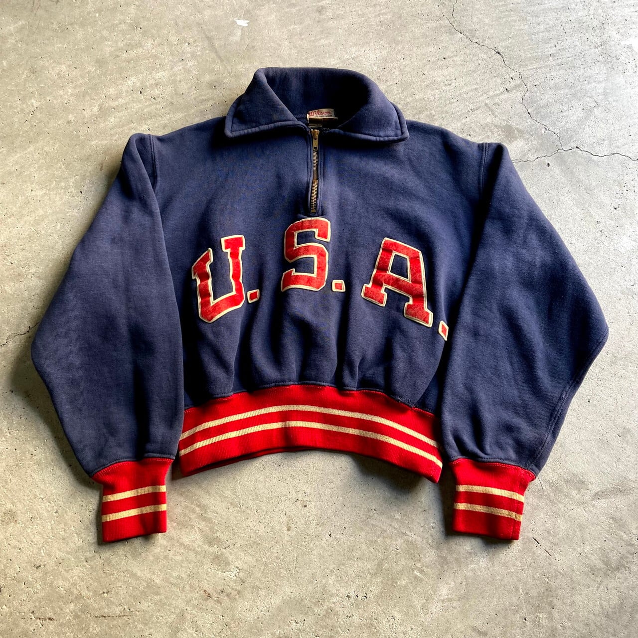 USA製 60年代 Wilson ウィルソン USA ロゴ ワッペン ショート丈 ハーフ 
