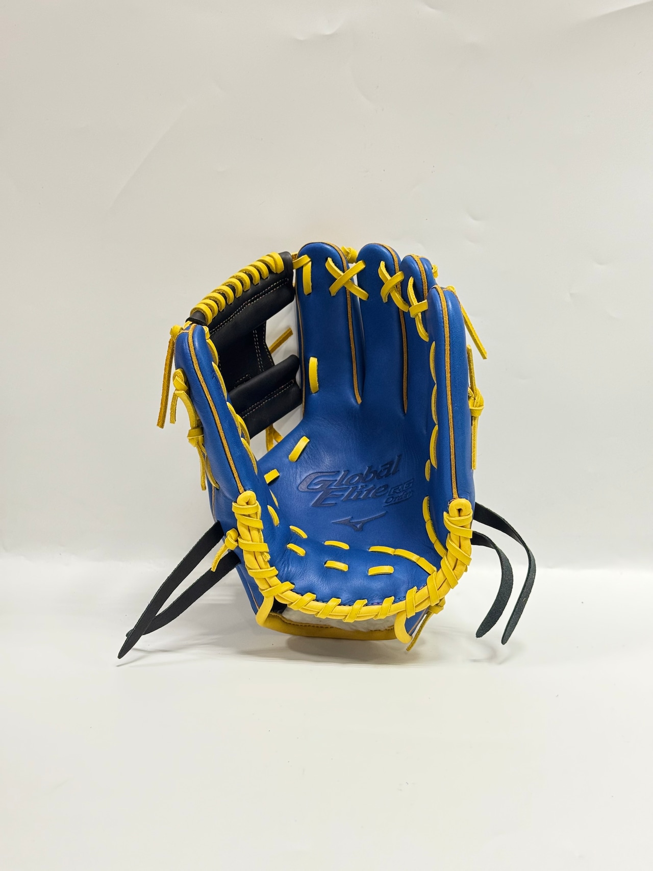 MIZUNO Global Eliteーミズノグローバルエリート 軟式ジュニア用グローブ ミチイオリジナルグラブ 右投げ用 菊池涼介選手モデル Mサイズ 5mm大 ロイヤルブルー/ブラック×ナチュラル・画像7
