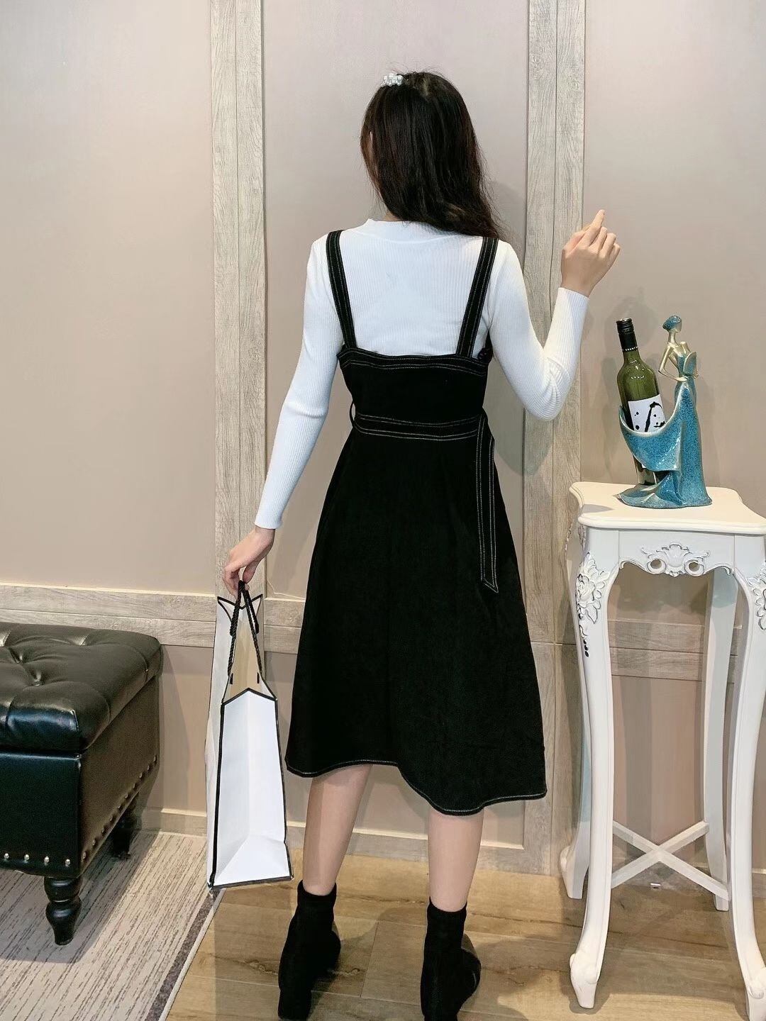 ウエストベルトオールインワンワンピース