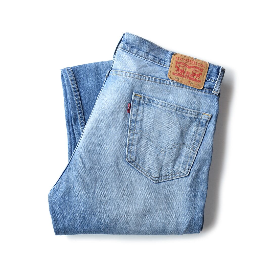 80s USA製 Levis 505 内股シングル アイスブルー