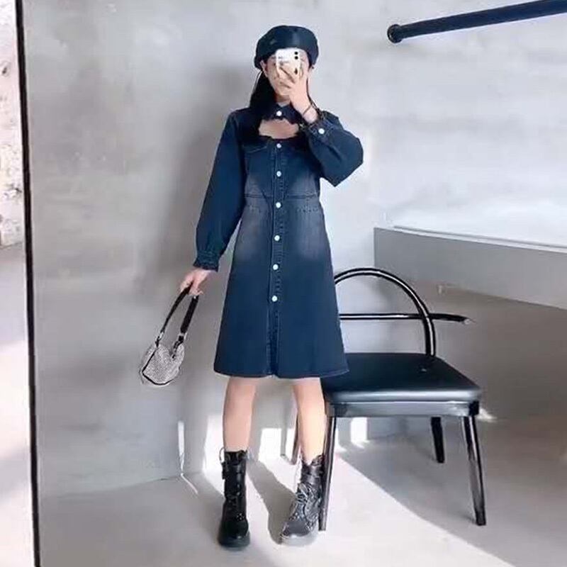 秋の女性のプラスサイズの痩身2020新しい中空ウエスタンスタイルのファットシスターmmドレス年齢削減デニムスカートトレンド ミックスインファッション79106948808