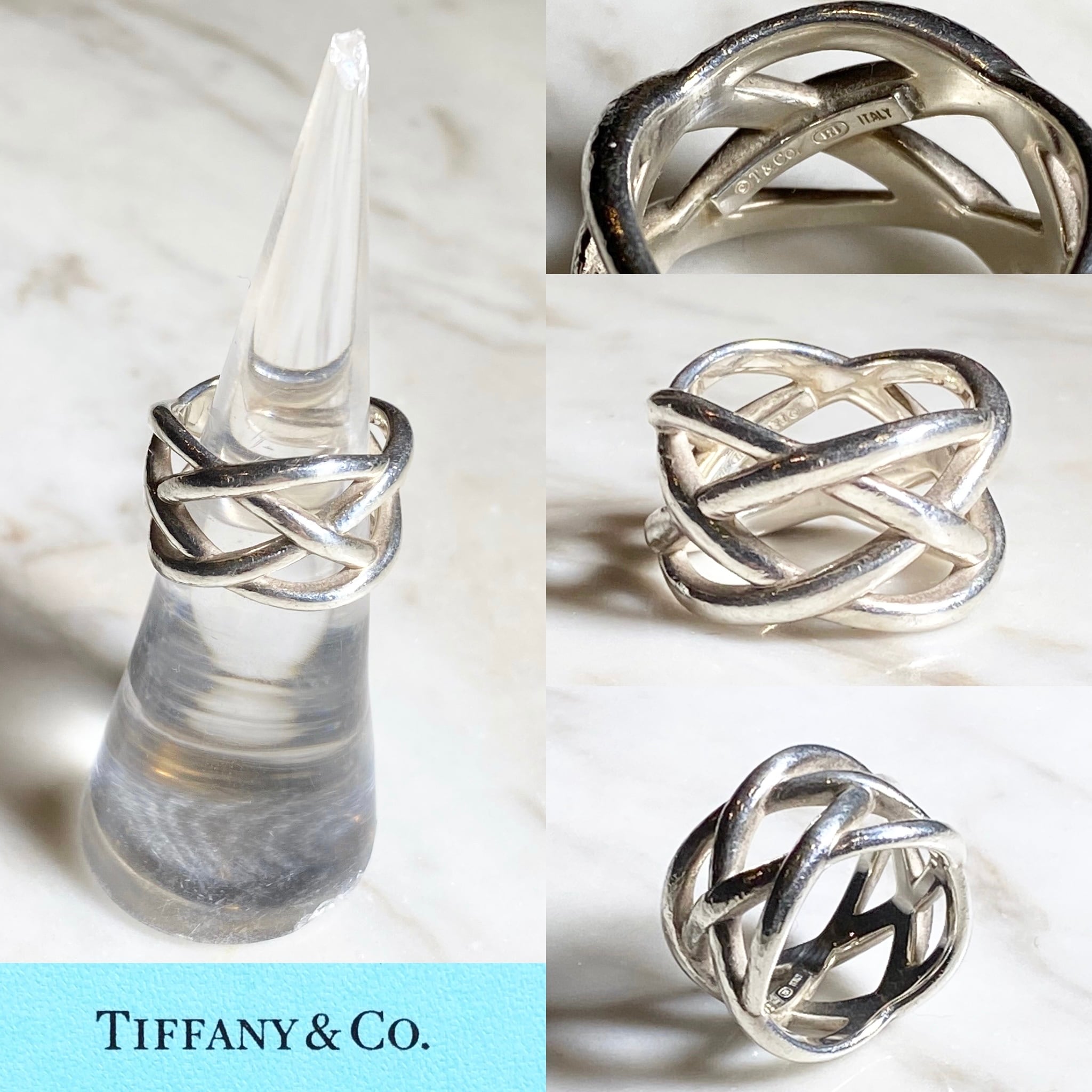 TIFFANY silver braided celtic knot ring | NOIR ONLINE