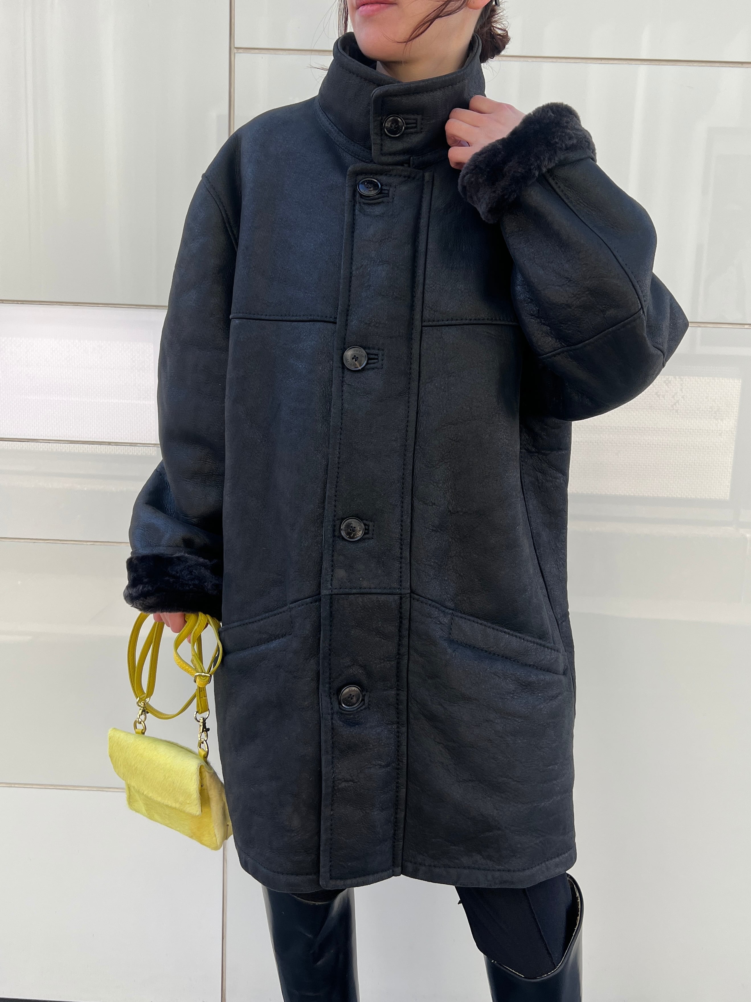 Vintage black mouton coat ( ヴィンテージ ブラック ムートン コート )