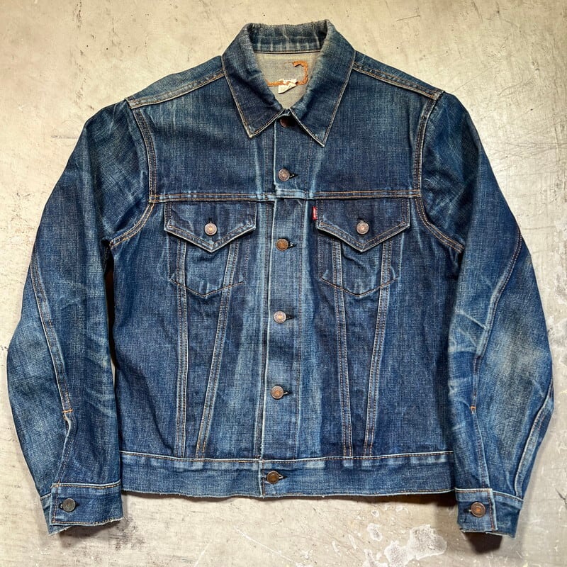 60's 70's LEVI'S リーバイス 70505 デニムジャケット Big E トラッカージャケット 4th 不均等V 小パッチ ドット刻印  ハチノス 濃いめ 40位 希少 ヴィンテージ BA-2328 RM2747H | agito vintage powered by BASE