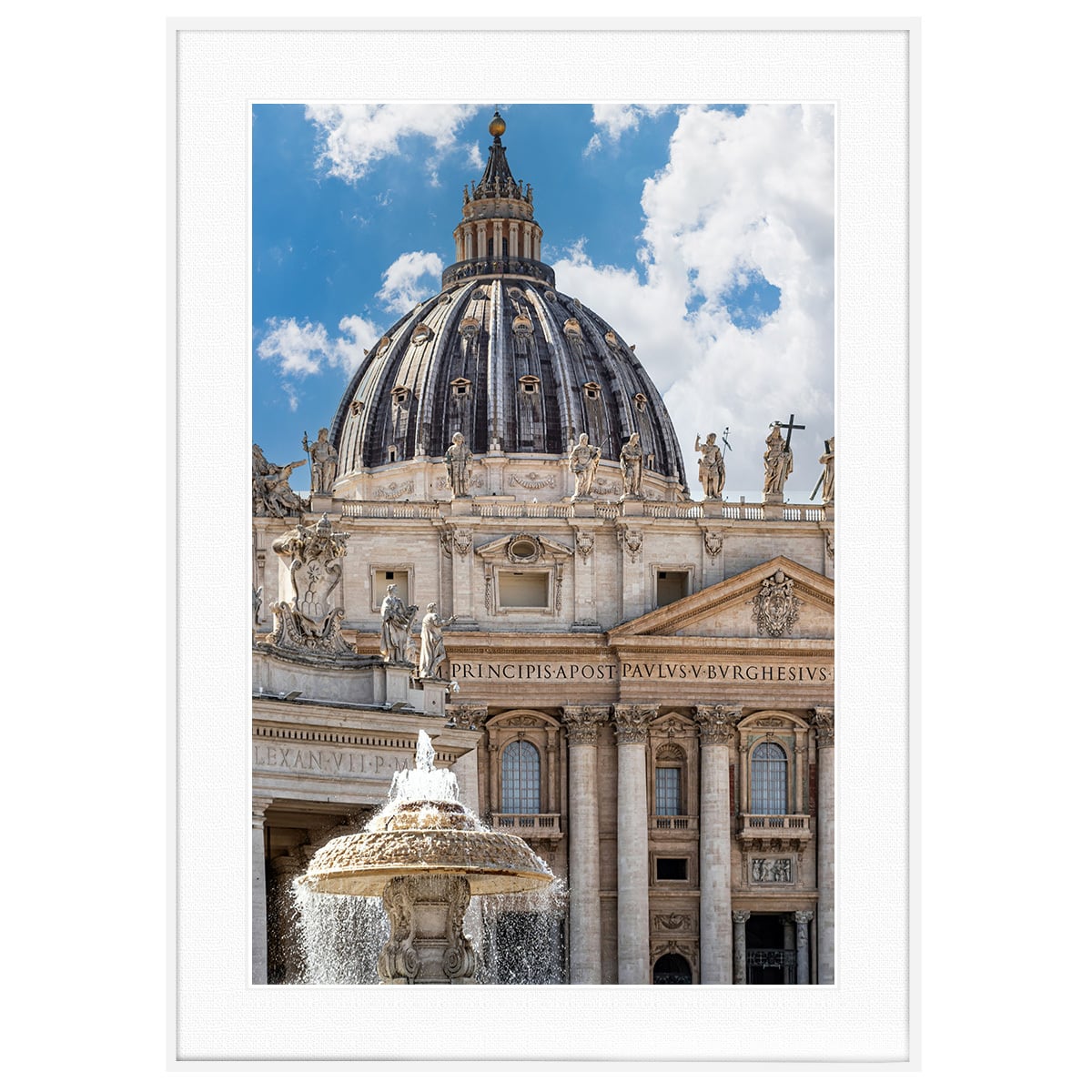□サン・ピエトロ大聖堂 バチカン 風景写真 額縁付 A3サイズ写真