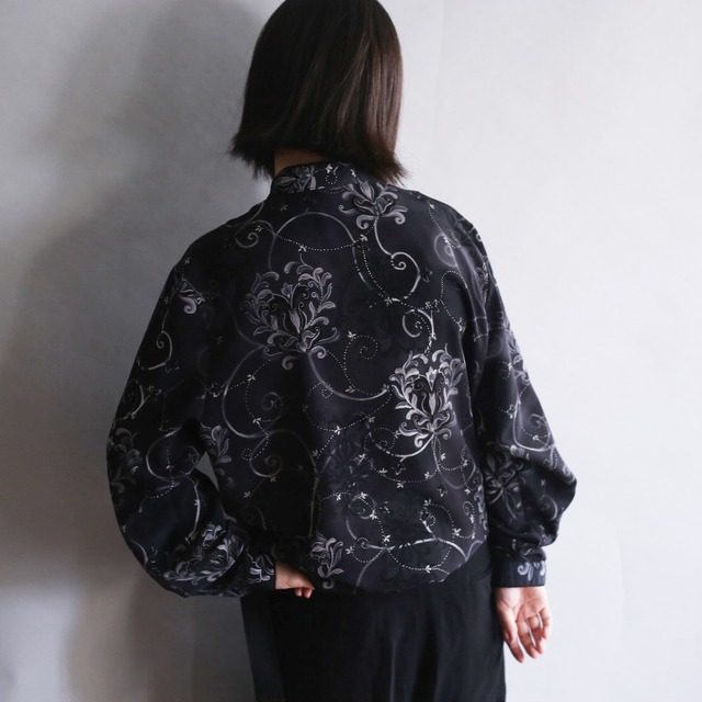 mad black piping detail l/s band collar shirt