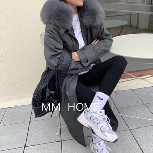 ボリュームファー付き　ロングジャケット　AJ42441-6675