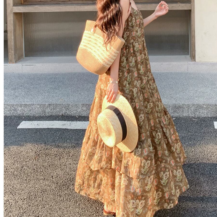 花柄 キャミソールワンピース レディース 花柄 キャミソール ロングワンピース AS13389 | MarieAnge