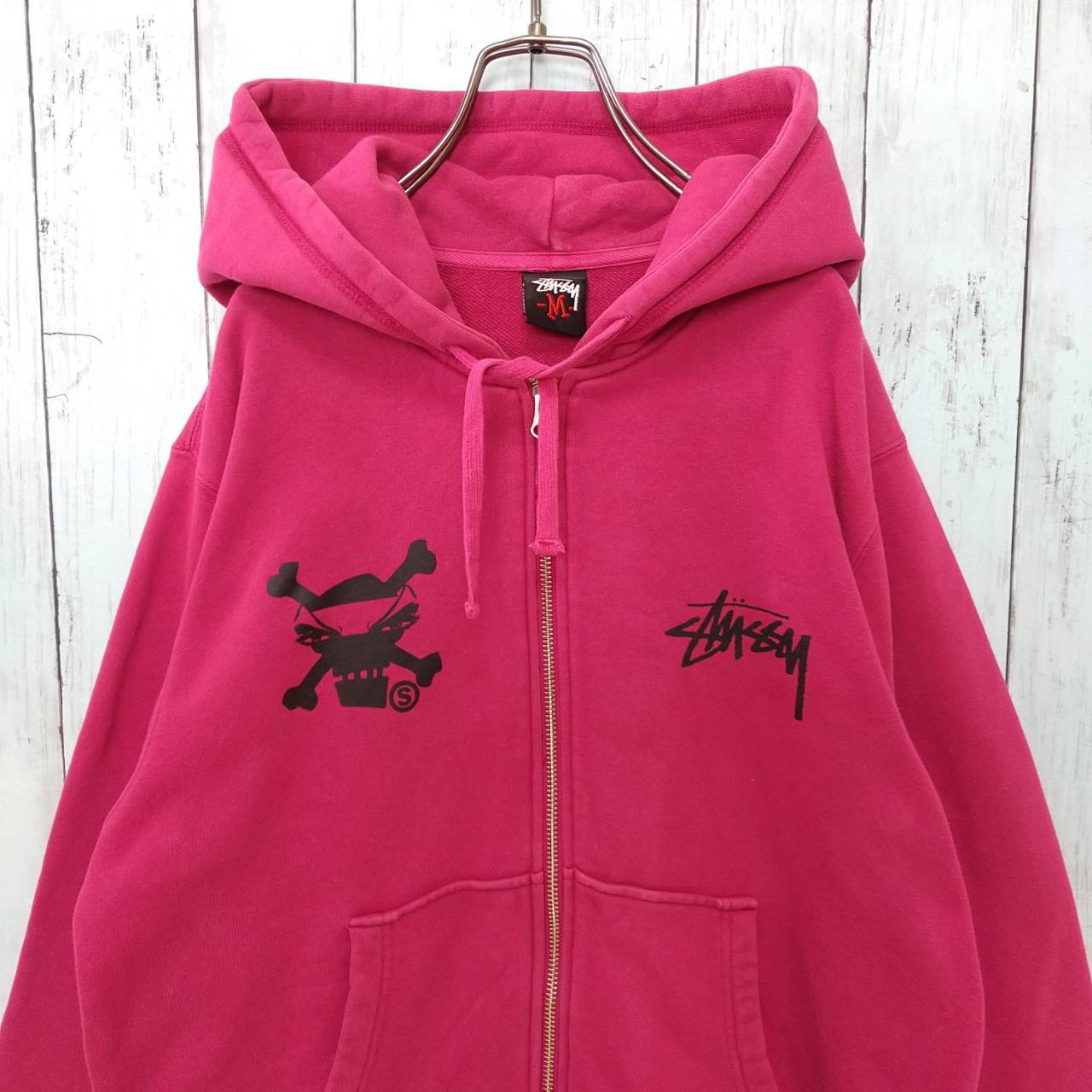 人気カラー】ステューシー パーカー フルジップ 希少バックプリント 