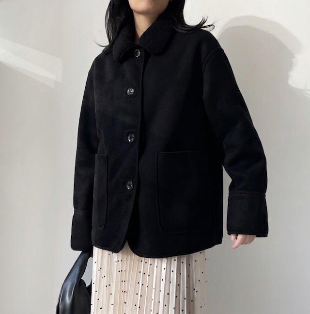 ナンバーミーTOKYO"FAKE SUEDE REVERSIBLE MOUTON JACKET"BLACK