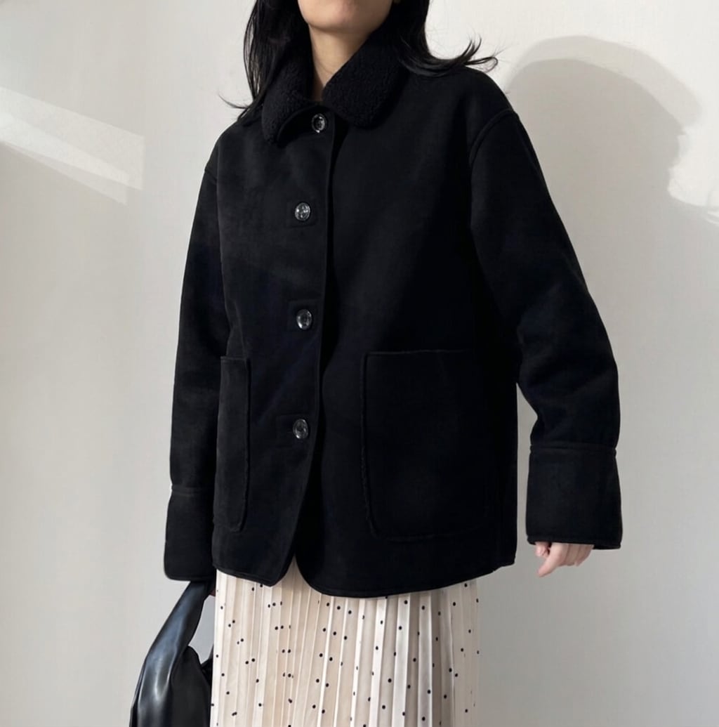 ナンバーミーTOKYO"FAKE SUEDE REVERSIBLE MOUTON JACKET"BLACK