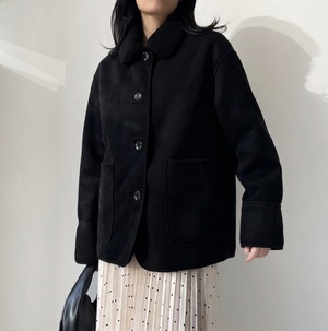 ナンバーミーTOKYO"FAKE SUEDE REVERSIBLE MOUTON JACKET"BLACK