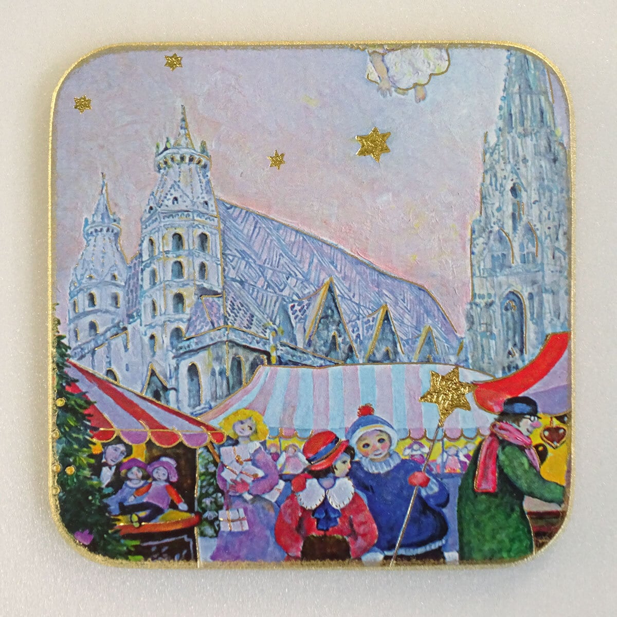 クリスマス コースター C-2101 クリスマスマーケット ヨーロッパの街並み オーストリア ウィーン Luka Basic