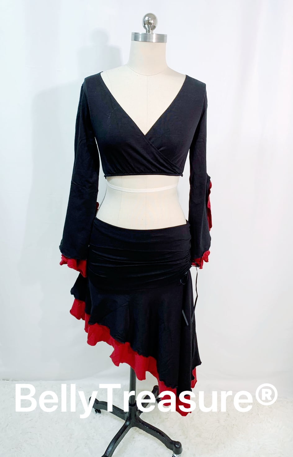 翌日発送 ブラック レッド トップス スカートセットU-9 U-9