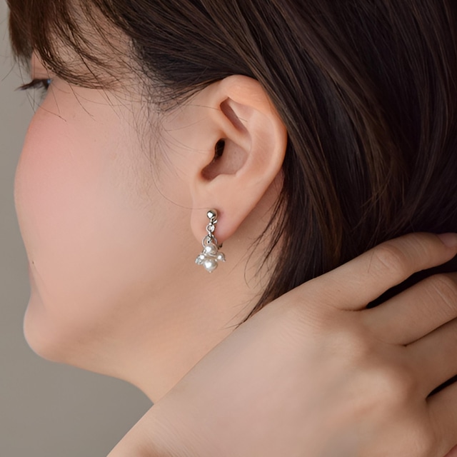 petiteパール シルバー 魔法のイヤリング 痛くない 日本製 福耳ok 金属アレルギー対応 落ちない シンプル 大人 ピアス風 揺れる 送料無料