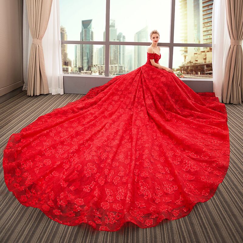 【お買得パニエ付】素敵なカラードレス　床付くタイプとトレーンタイプ　サイズオーダー可能　結婚式　お色直し