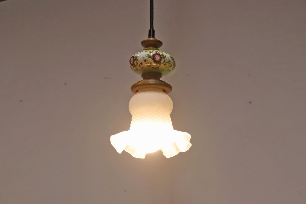 ヴィンテージ ペンダントライト ランプ 照明 吊り下げ 擦りガラス