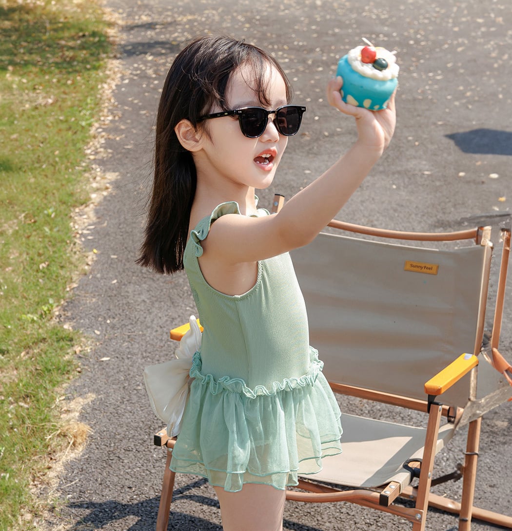 メール便】キッズ バックリボンチュールワンピース水着／kids511 | DAY