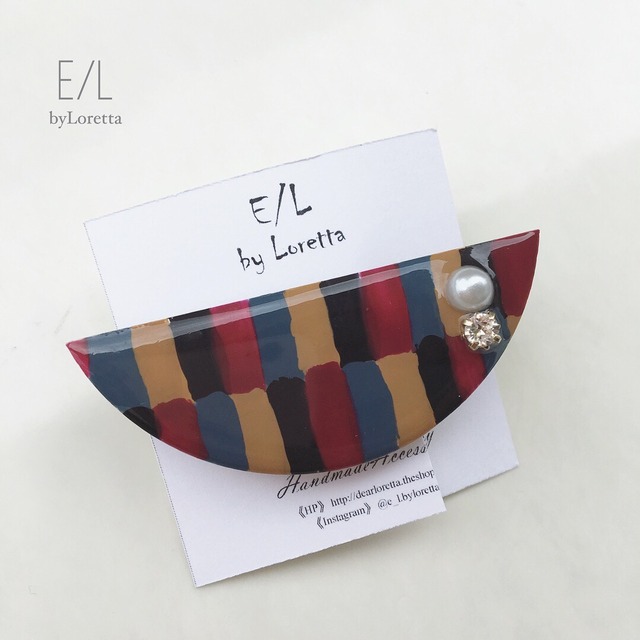 Art hair clip(Bordeaux mix)