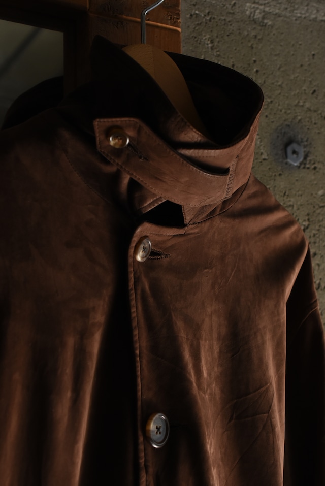 OK／80-90's "Ralph Lauren" nubuck leather harf coat