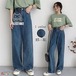 デニムパンツ パンツ レディース ハイウエスト 秋物 ワイドパンツ ポケット付き ストレート 薄手 厚手 ファッション 着痩せ ロング丈 マキシ丈