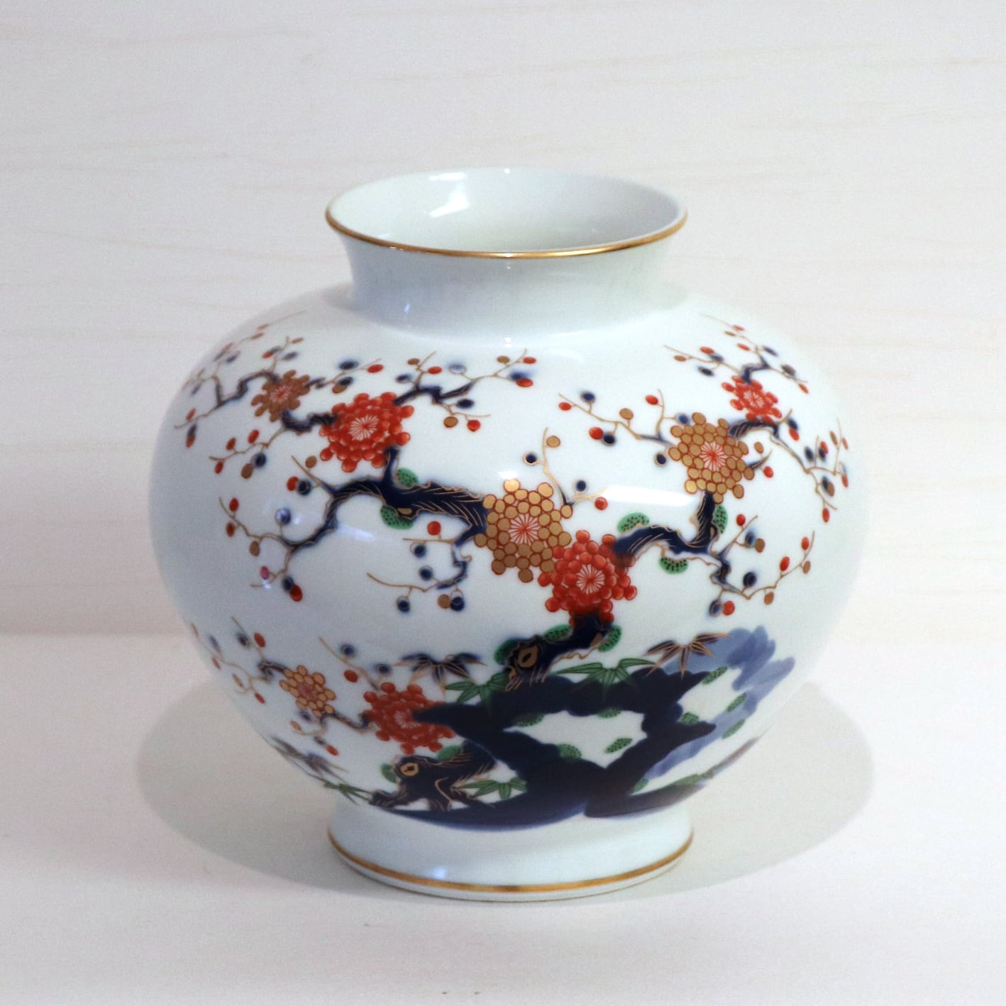 有田焼・深川製・壺型花瓶・花器・No.200815-067・梱包サイズ80 