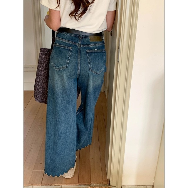 【デニム】レディース デニム ワイドパンツ きれいめ  春 夏 秋 冬 20代 30代 40代 50代 ジーパン パンツ ワイドパンツ ハイウエスト ワイド パンツ ブルー 青 S M L XL
