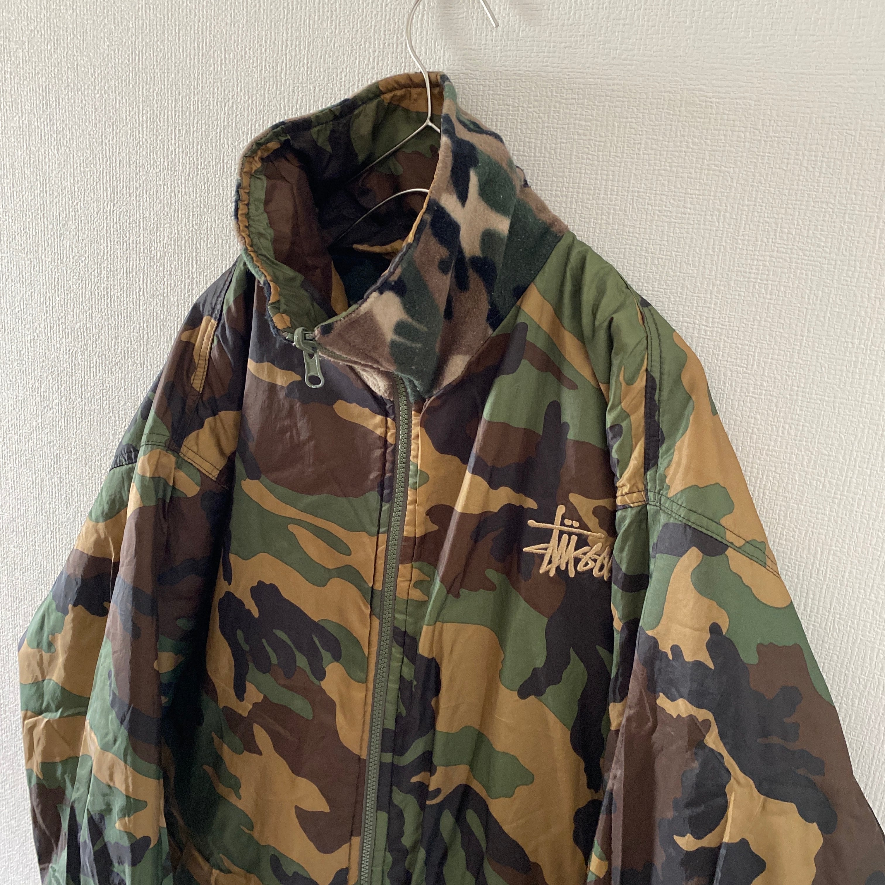 90sStussyステューシーリバーシブルダウンジャケットフリース 90sStussyステューシーリバーシブルダウンジャケットフリース