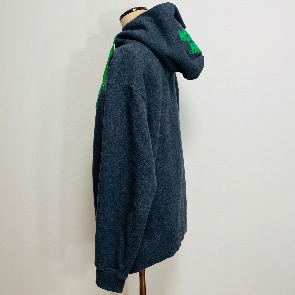 THE NORTH FACE ジップパーカー◎デカロゴ グレー×グリーン色 希少 