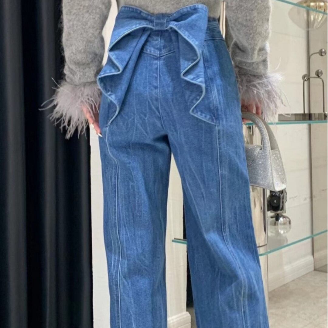 バック リボン ワイド デニム 3412550