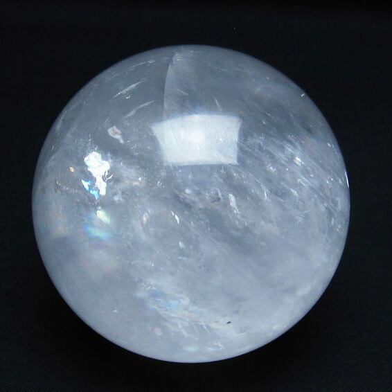 カルサイト 丸玉 虹入り 81mm ホワイトカルサイト スフィア 一点物 151-6254