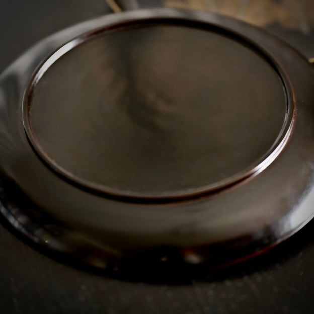 輪島塗　総黑舟形木皿六枚 54024】輪島塗 木皿 松もよう（1枚） / Wajima Nuri Wooden Plate Pine