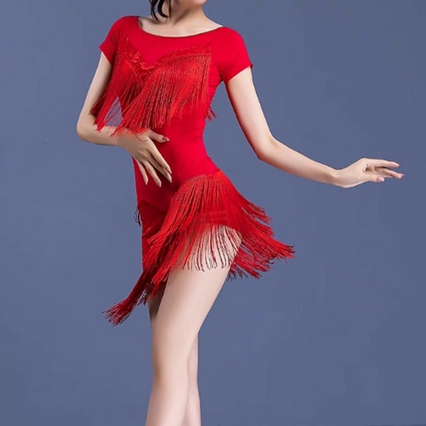 フリンジシルエット・レースドレス ds00671